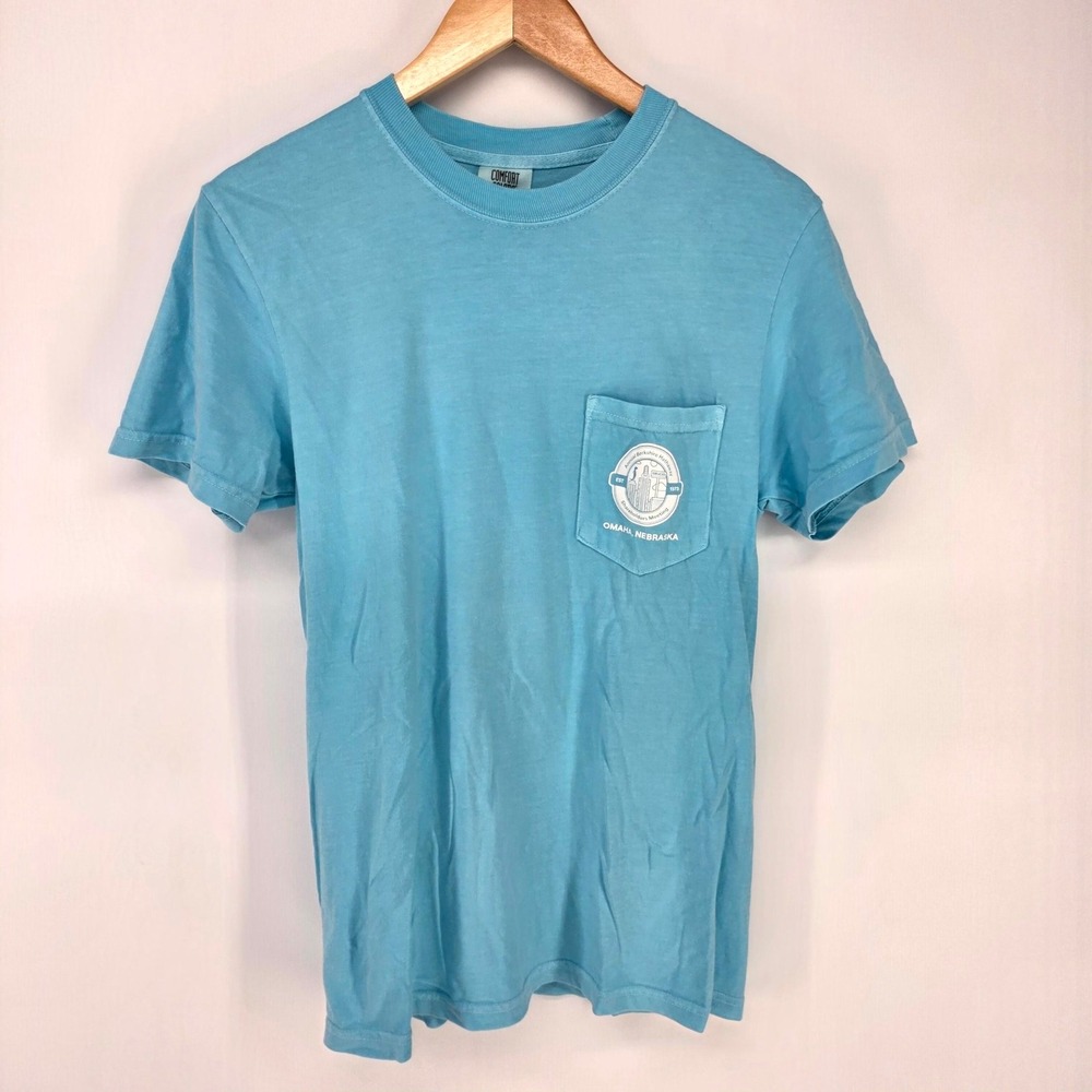 Comfort Color T-Shirt Mens Small Blue Berkshire Hathaway Shareholder Meeting Tee